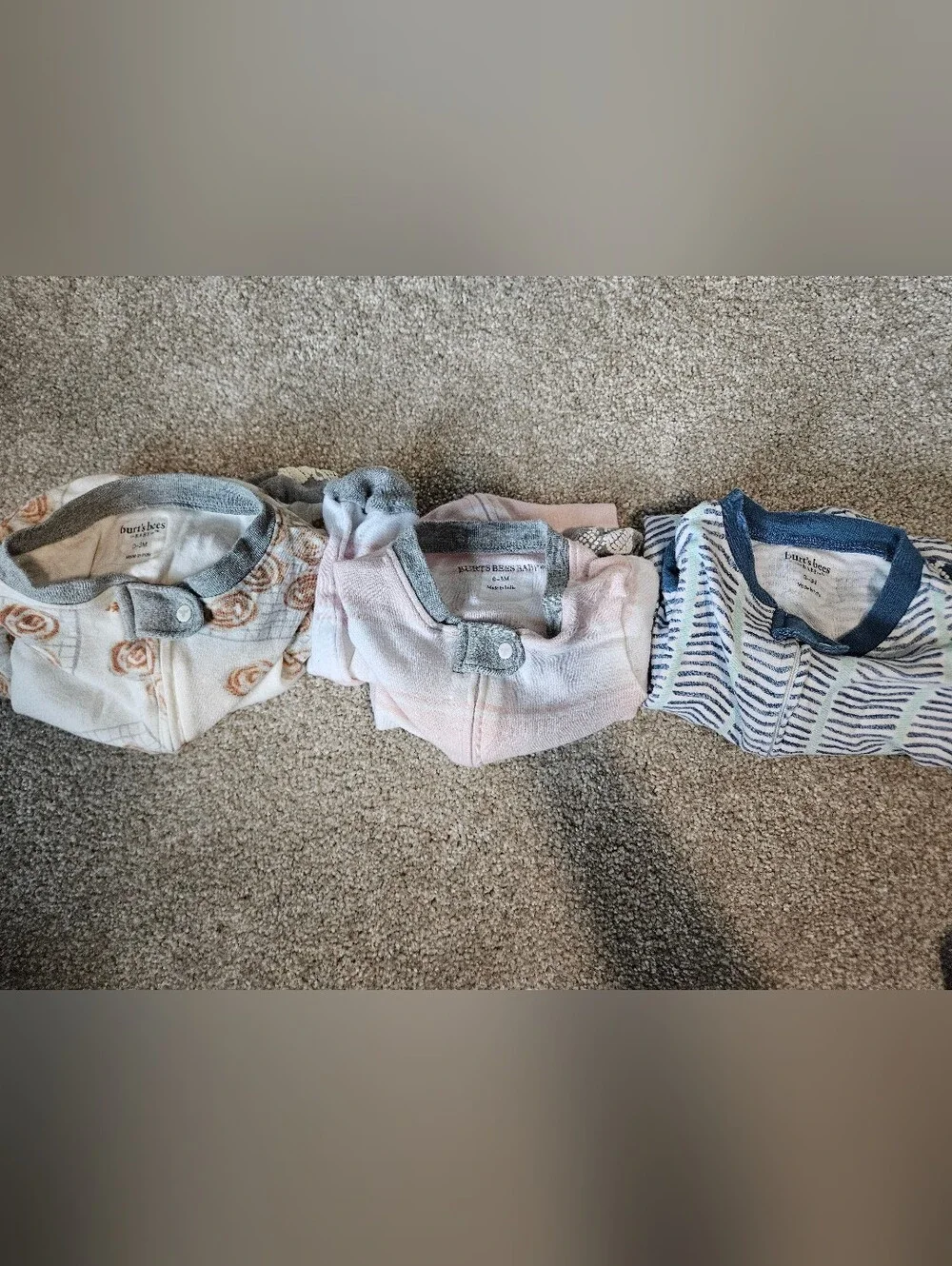Soft Stripe & Floral Footed One-Piece Pajamas for Kids - Pink, Blue & Cream